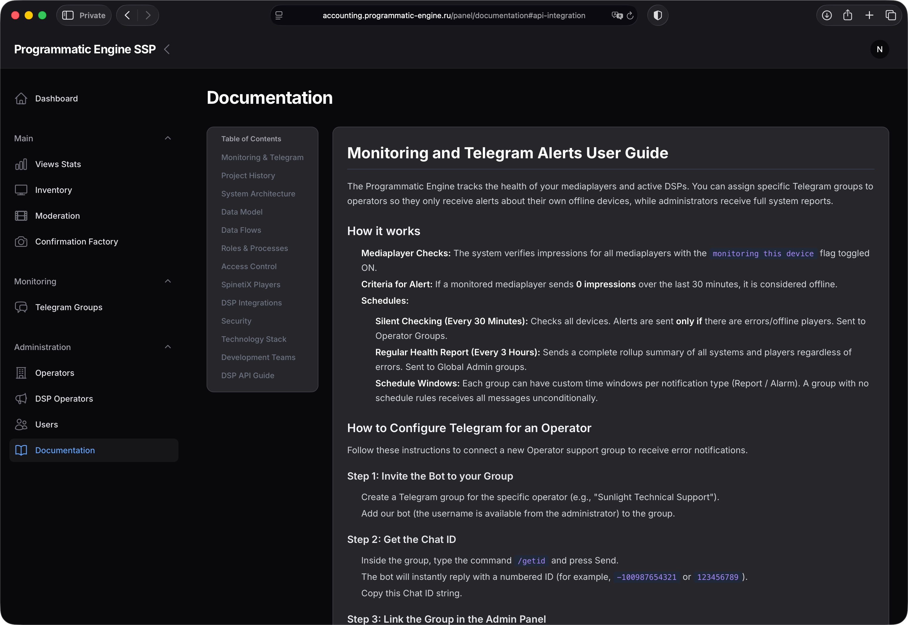 Built-in Documentation